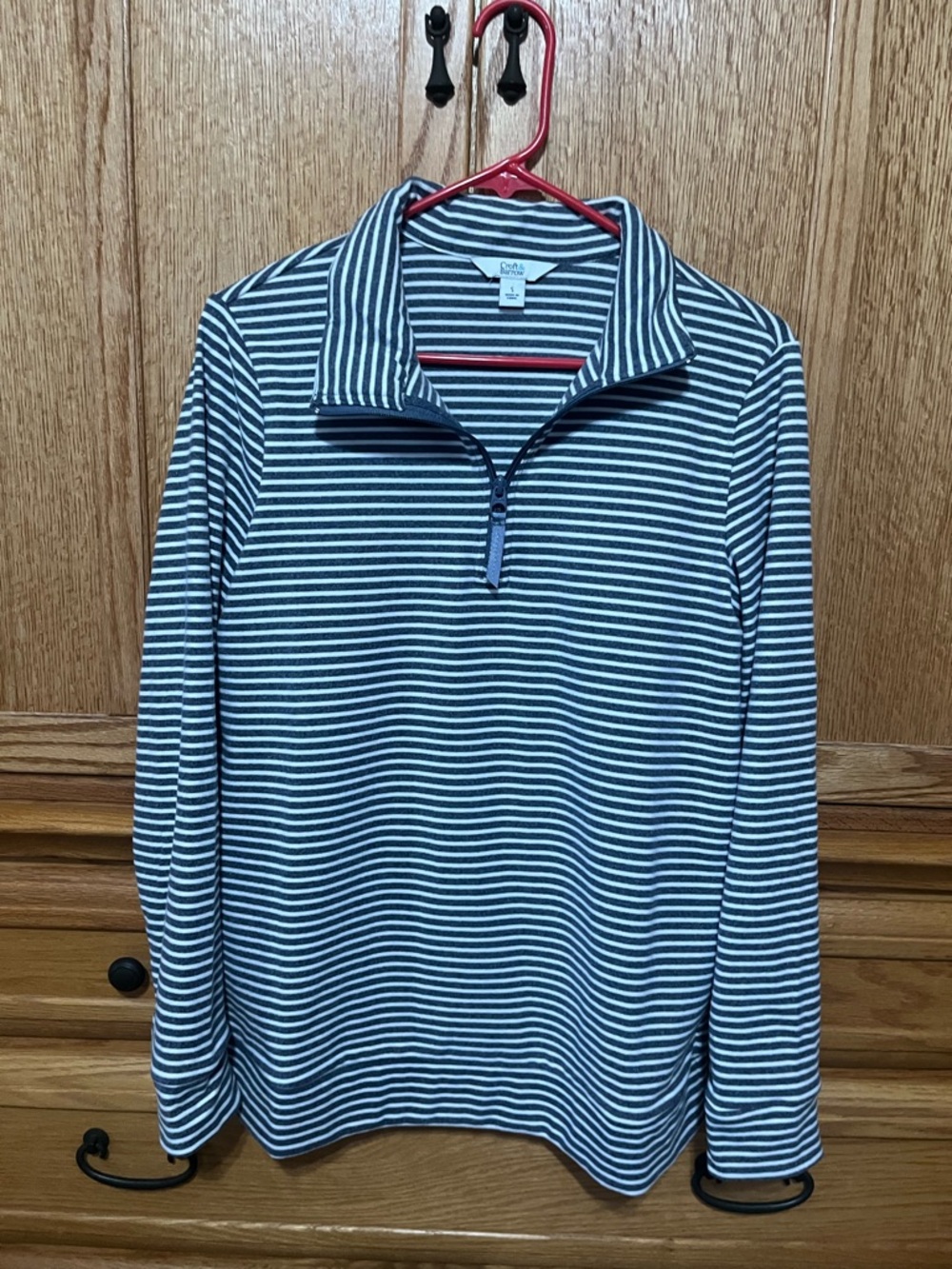 NWOT Croft & Barrow Striped Quarter-Zip Pullover - Blue & White Small